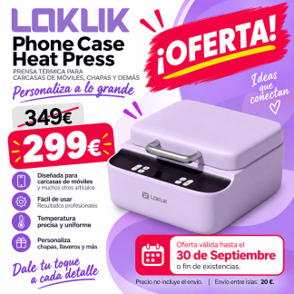 LOKLiK Phone Case Heat Press - Prensa térmica para carcasas de móviles, chapas y más