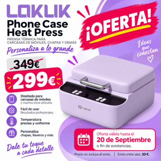 LOKLiK Phone Case Heat Press - Prensa térmica para carcasas de móviles, chapas y más